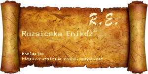Ruzsicska Enikő névjegykártya